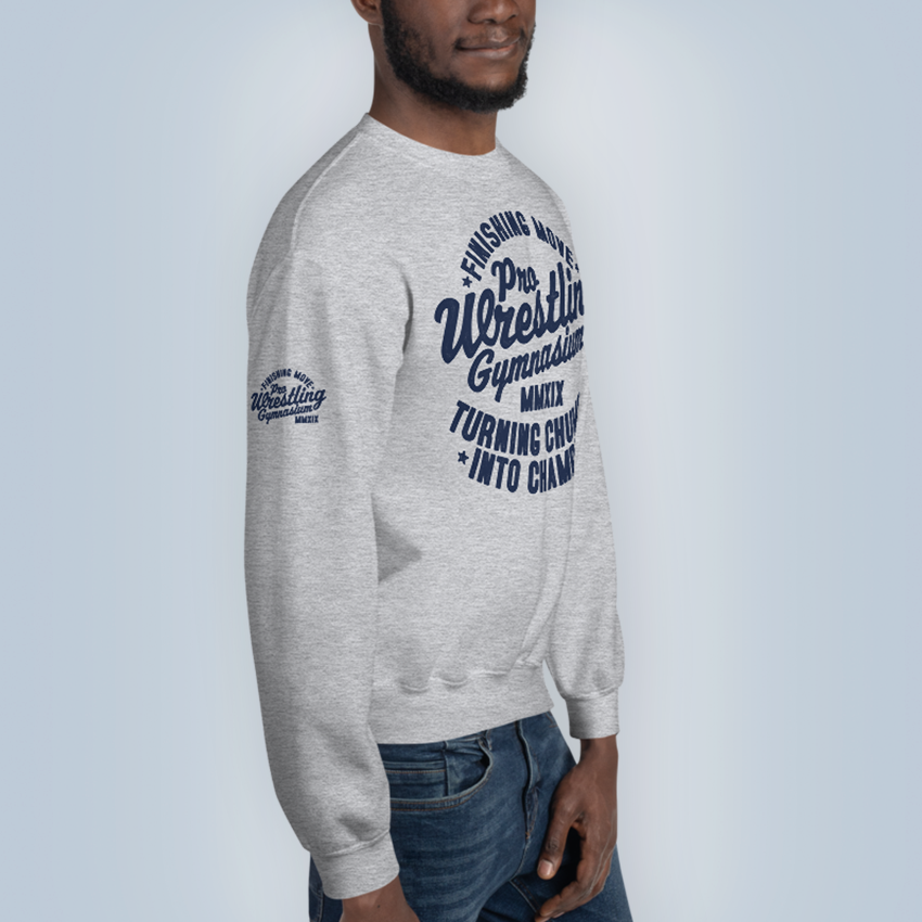 Finishing Move Pro Wrestling Gymnasium Grey Sweatshirt