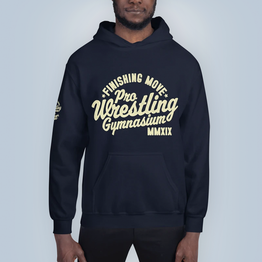 Finishing Move Pro Wrestling Gymnasium Navy Hoodie