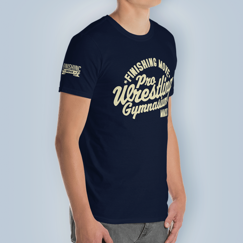 Finishing Move Pro Wrestling Gymnasium Navy T-Shirt