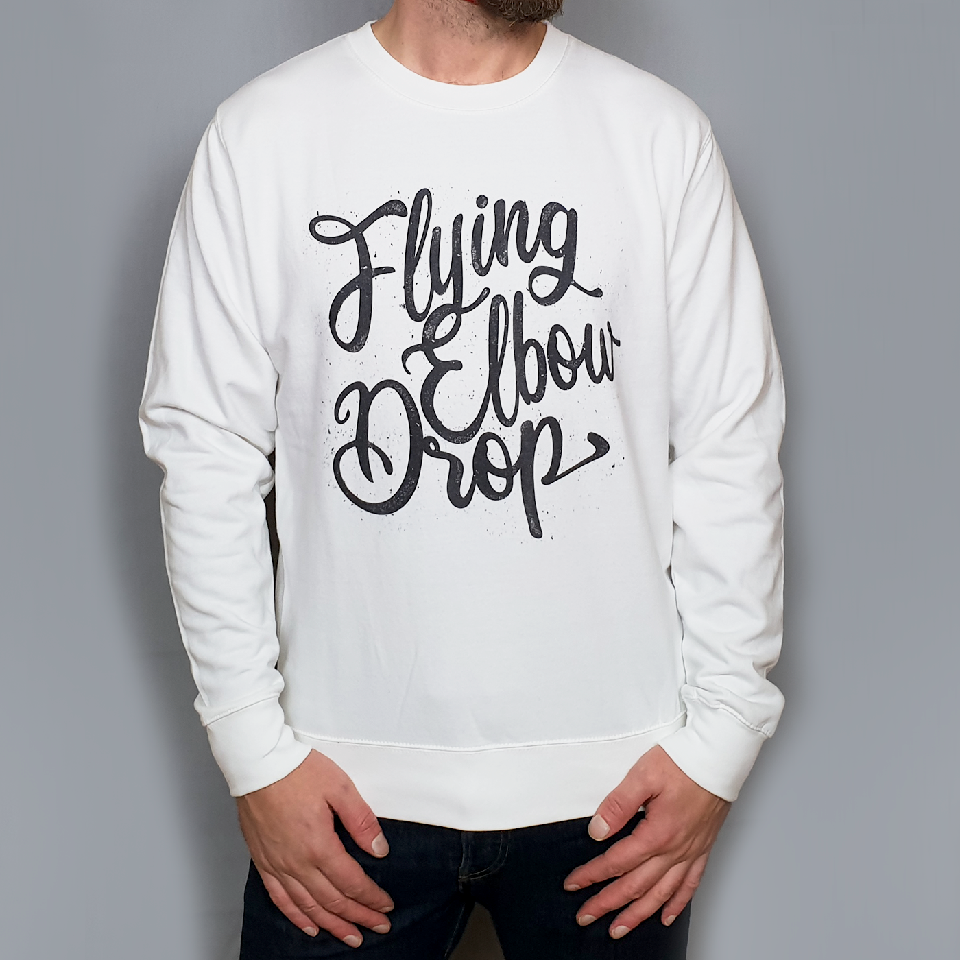 Flying Elbow Drop White Sweatshirt