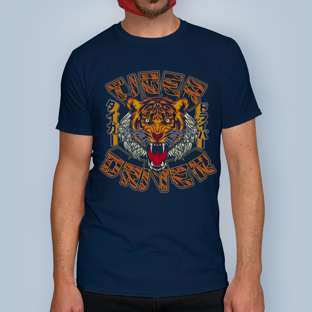 Tiger Driver Navy T-Shirt