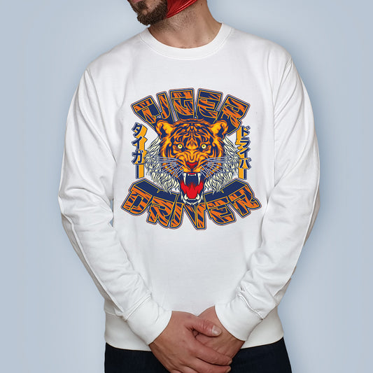 Tiger Driver White Sweatshirt