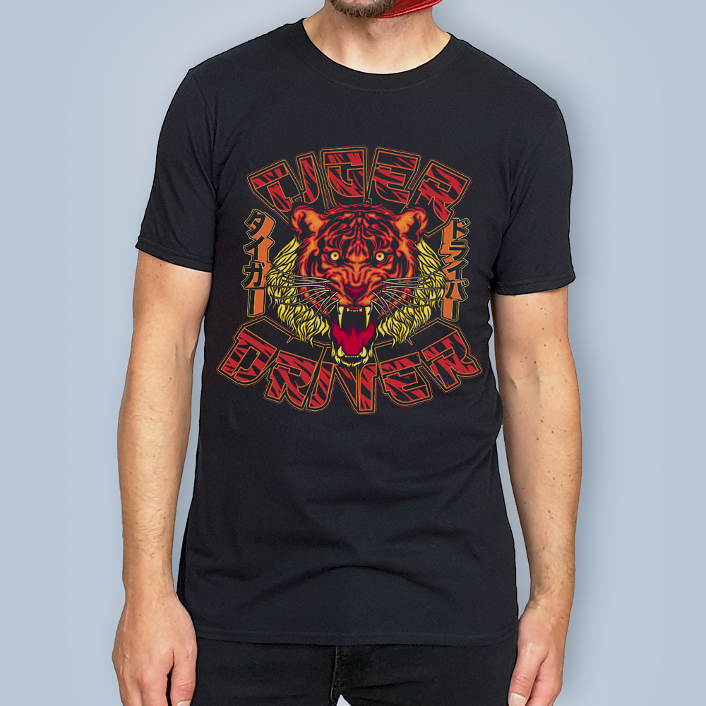 Tiger Driver Black T-Shirt