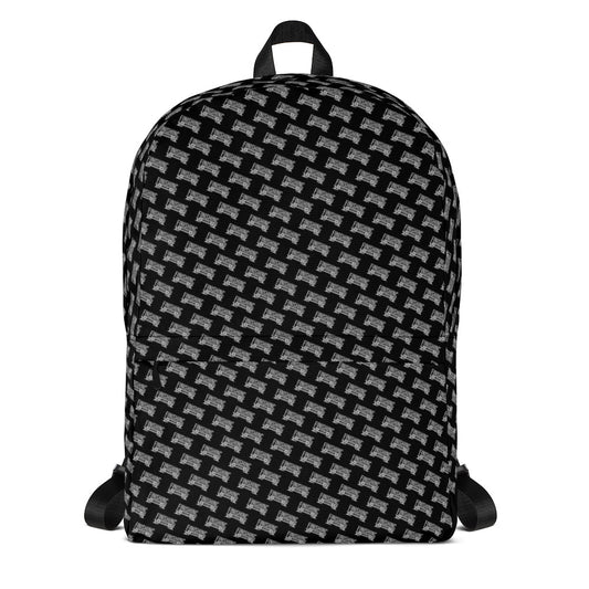 Finishing Move Logo Pattern Black Backpack